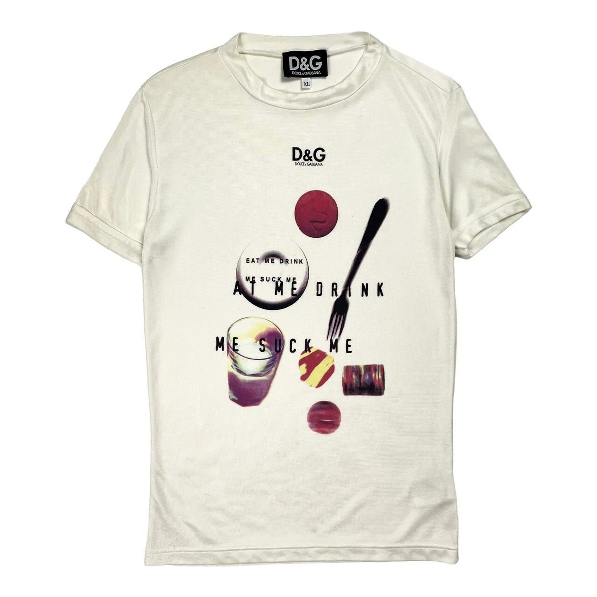 Y2K Dolce and Gabbana Porn T-Shirt D & G Eat me, drink me, suck me Graphic  Tee | eBay