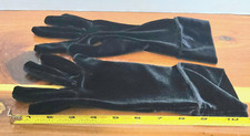 Black Velveteen Polyester Gloves   CAB ACC 