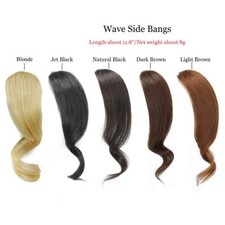 Hair Fringe Front Bangs Clip in Hair Extensions Wavy Side Bangs Synthetic