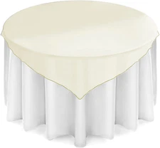 Lann's Linens Organza Wedding Table Overlay - Tablecloth Topper (72" Square - Iv