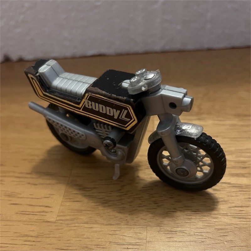 Buddy L Diecast Motorcycle Black Silver Plastic Collectible Toy Vintage Model