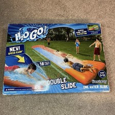 New Slip N Slide H2O GO 18ft Double Lane Water Slide And Drench Pool Summer Swim