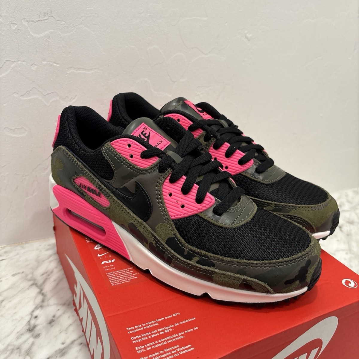 Size 11 - Nike Air Max 90 Premium Camo Pack - Sequoia Hyper Pink