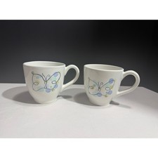 Pottery Barn Butterfly Coffee Mugs Set of 2 W...