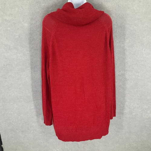 Coldwater Creek Red Cowl Neck Sweater Women's 1X Wool Blend Relaxed Fit - Bild 2 von 14