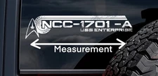 Star Trek NCC-1701-A USS Enterprise Decal | Starfleet Logo Sticker | Sci-Fi Car