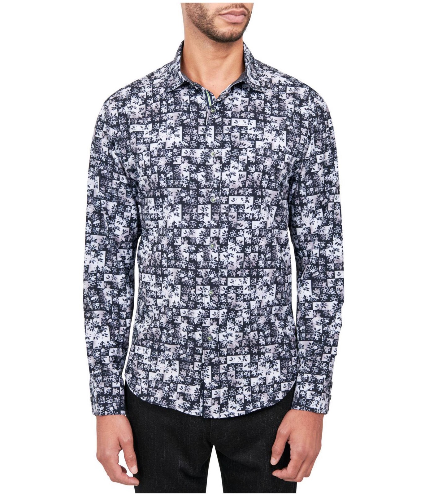 Society of Threads Mens Non Iron Button Up Shirt, White, Medium