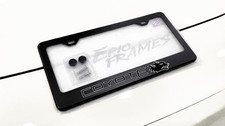 Black On Black W Outlines Coyote 5.0 Mustang License Plate Frame Black Metal