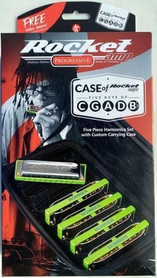 Hohner Rocket Amp 5-piece Harmonica Set with Case - Keys of C, D, G, A, Bb - Fre
