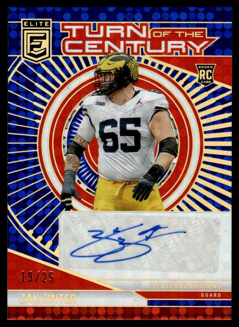 Zak Zinter Panini Donruss Elite Turn of the Century Autographs #TCAZZI Blue