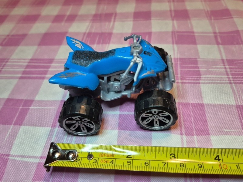 ATV Toy Plastic Model Blue Silver #18 Off-road Four Wheeler Race Car