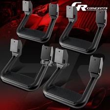 4X BLACK POWDER-COATED DIE-CAST ALUMINUM SIDE STEP/BAR FOR FORD/CHEVY/RAM/DODGE