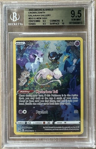 Pokemon TCG Mew Galarian Gallery Crown Zenith GG10/GG70 Holo Beckett BGS 9.5 Gem