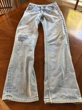Vintage Lee Riders Sanforized Jeans Talon Zipper Distressed Selvedge 30 29x32