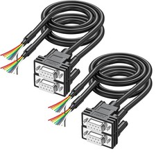4Pack DB9 Connector to Bare Wire End 3ft D-SUB 9 Pin RS232 Serial Extension Cabl
