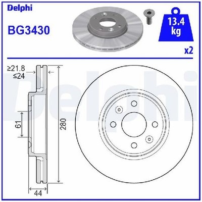 2x Delphi Scheibenbremse 26049131 vorne 7701205842 7701206118 7701207829