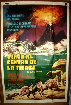 JULES VERNE KENNETH MORE  orig1SH movie poster 1977 WHERE TIME BEGAN ! DINOSAURS