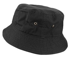 Gelante Solid Color 100% Cotton Bucket Hat for Women and Men Small-Medium Black