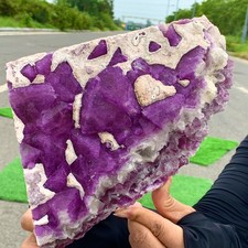 6.67LB Natural transparent purple cubic fluorite mineral crystal sample/China