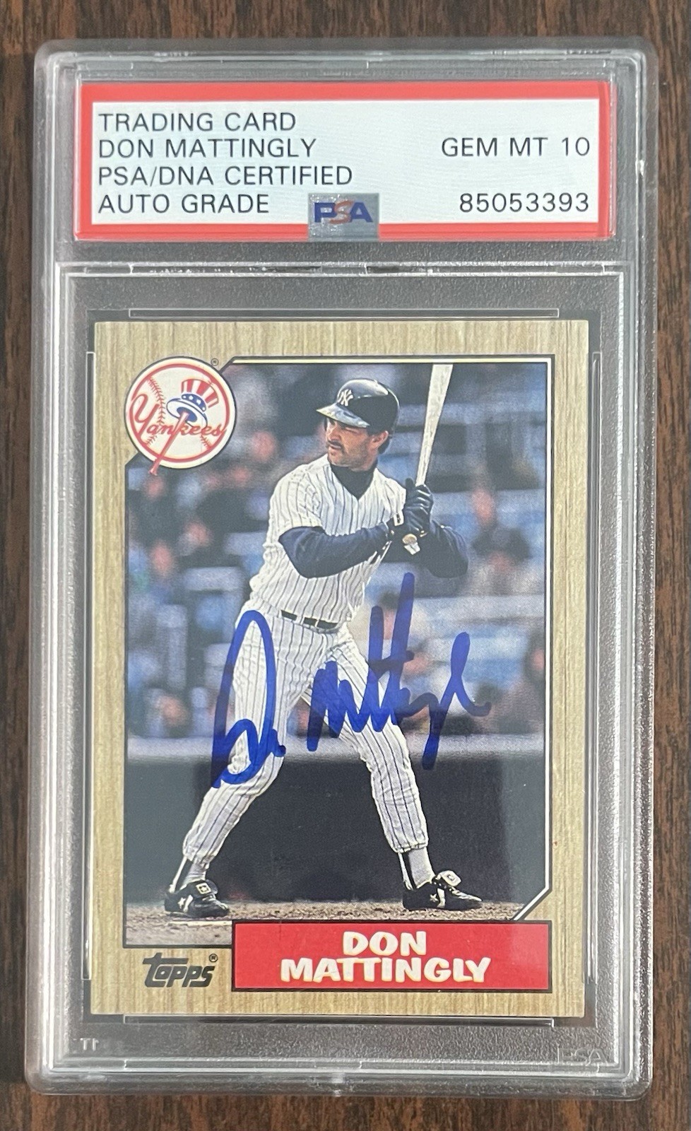 Don Mattingly 1987 Topps #500 AUTO PSA GEM MINT 10