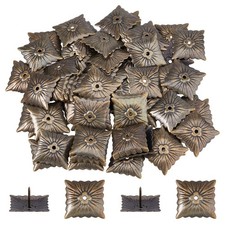 SUPERFINDINGS 100Pcs Upholstery Tacks Square Vintage Upholstery Nails Antique Br