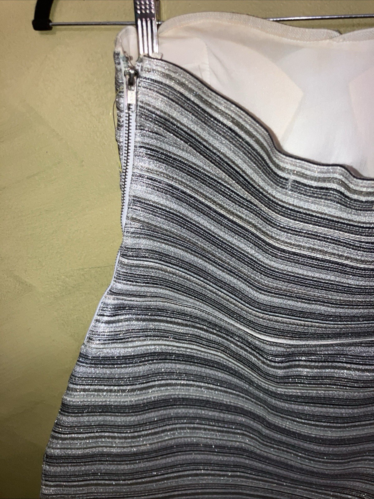 Wow Couture Strapless Metallic Silver Mini Dress Size Small