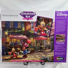 Disney Thomas Kinkade Diamond Art MickeyMinnie Sweetheart Cafe RoseArt Kit 20x16