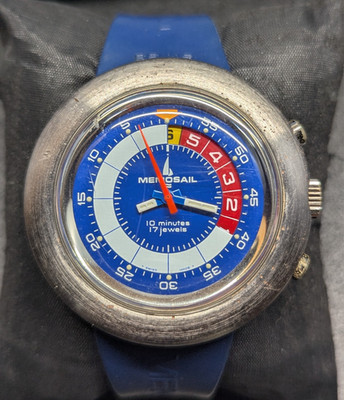 Vntg 1972 Memosail Regatta Chrono Watch Valjoux 7737 - works but needs service