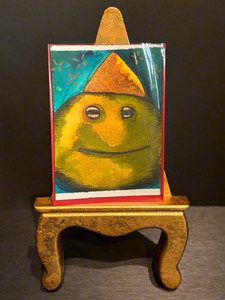 ACEO Frog Party Hat Photoshoot #3 Watercolor Signed by Mist and Starlight