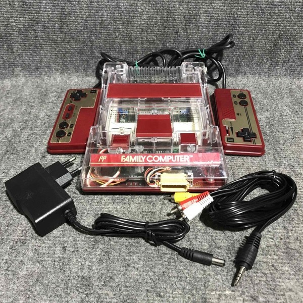CONSOLA NINTENDO FAMICOM CARCASA TRANSPARENTE+MOD AV+AV+AC NES