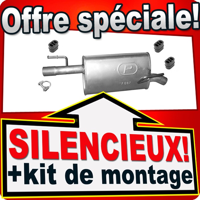Silencieux arriere Opel Meriva A 1.4i 16V en acier aluminisé anti-corrosion 2004-2010
