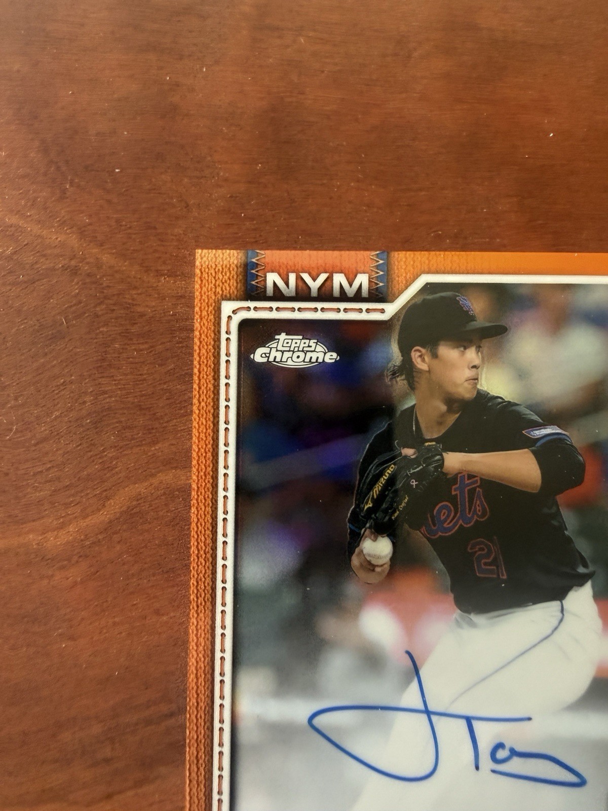 2026 Topps Chrome Jonah Tong RC Orange Refractor Auto /25 Mets Rookie 🔥🔥 view 2