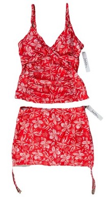 Nicole Miller Studio Bali Floral Skirt Tankini 2 Pieces Set Size 1X NWT