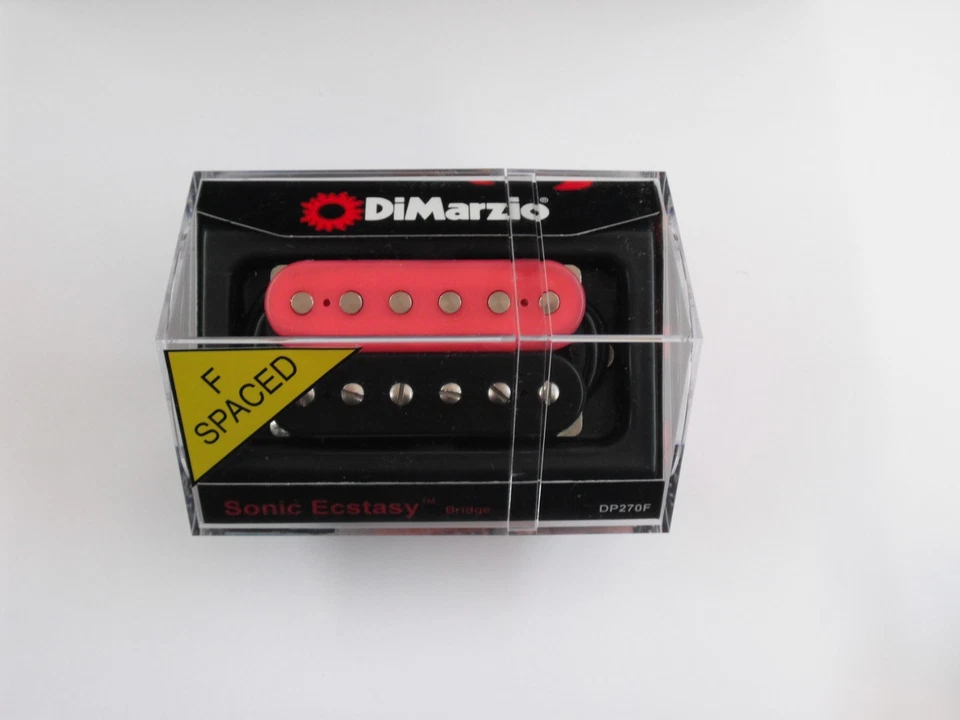 DiMarzio F-spaced Sonic Ecstasy Bridge Black/Pink W/Chrome Poles DP 270F - Image 1 of 1