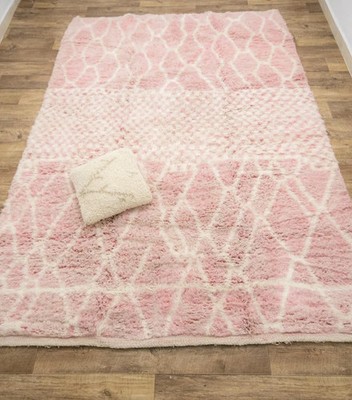 Soft Moroccan Rug 6x9, Beni Ourain Berber Shag Rug, Pink Azilal Plush Fluffy Rug