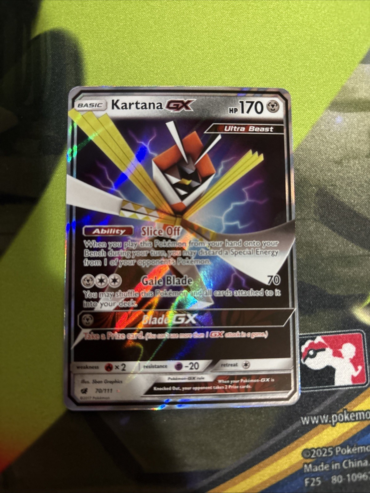 Kartana GX 70/111 Crimson Invasion Holo Ultra Rare Pokemon Nm