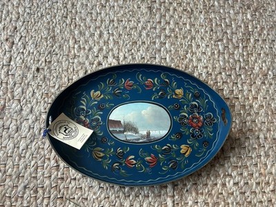 Hindelooper handbemalt niederländische Volkskunst Serviertablett Hindeloopen Holland Floral