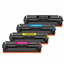 219A 219X Laser Toner Cartridge With Chip Pack of 4 Black Cyan Yellow Magenta