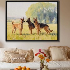 Dog Canvas Print Belgian Malinois German Shepherd Oil Painting Living Room Decor