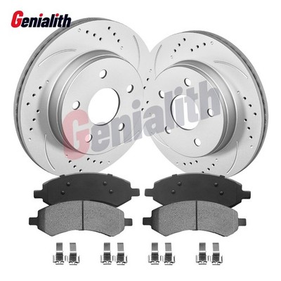 Front Drilled Slotted Brake Rotors & Ceramic Pads for 2011 2012 -2018 Ram 1500