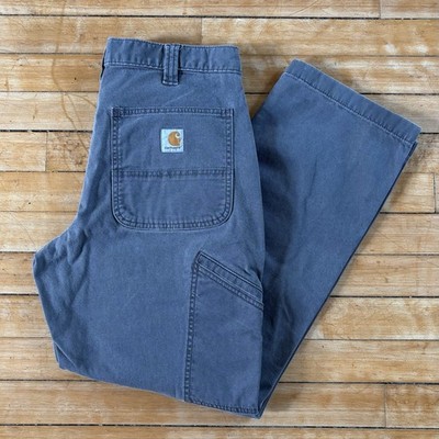 Carhartt Rugged Flex Canvas Carpenter Pants Workwear Gray Mens 32x30 Relaxed Fit