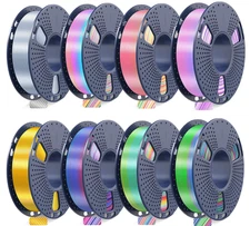 Pack filamento PLA seda multicolor 1.75mm, cambio rápido de color, 8×250g, Nuevo