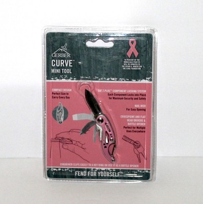 Gerber Curve Mini Tool Pink 6-in-1 pocket knife Keychain NEW Sealed