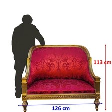 Banquette de style Louis XVI en bois doré, XXème siècle