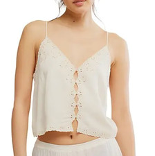 NEW FREE PEOPLE INTIMATELY IVORY PIECES OF YOU CAMI TANK TOP SZ S