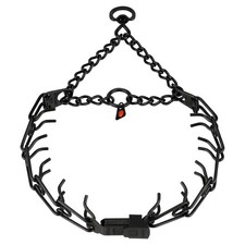 Herm Sprenger Black Stainless Steel Dog Collar with Centered Quick Release Cl...