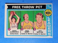 1974-75 TOPPS NBA #147 73-74 FREE THROW PCT. LDRS. RICK BARRY NM+