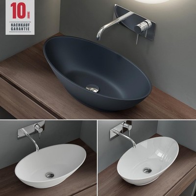 Waschbecken Oval Aufsatzwaschbecken Mineralguss Waschtisch Waschplatz Col807 NEU