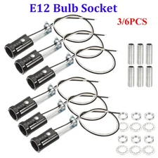 3/6X E12 Bulb Socket 2.44 Inch Height Candelabra Base Lamp Holder 11.8 Inch Wire