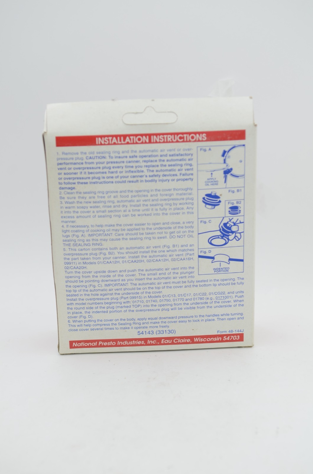 Presto 09905 Pressure Tight Seal  Seal Ring w/ Overpressure Plug free ship New!